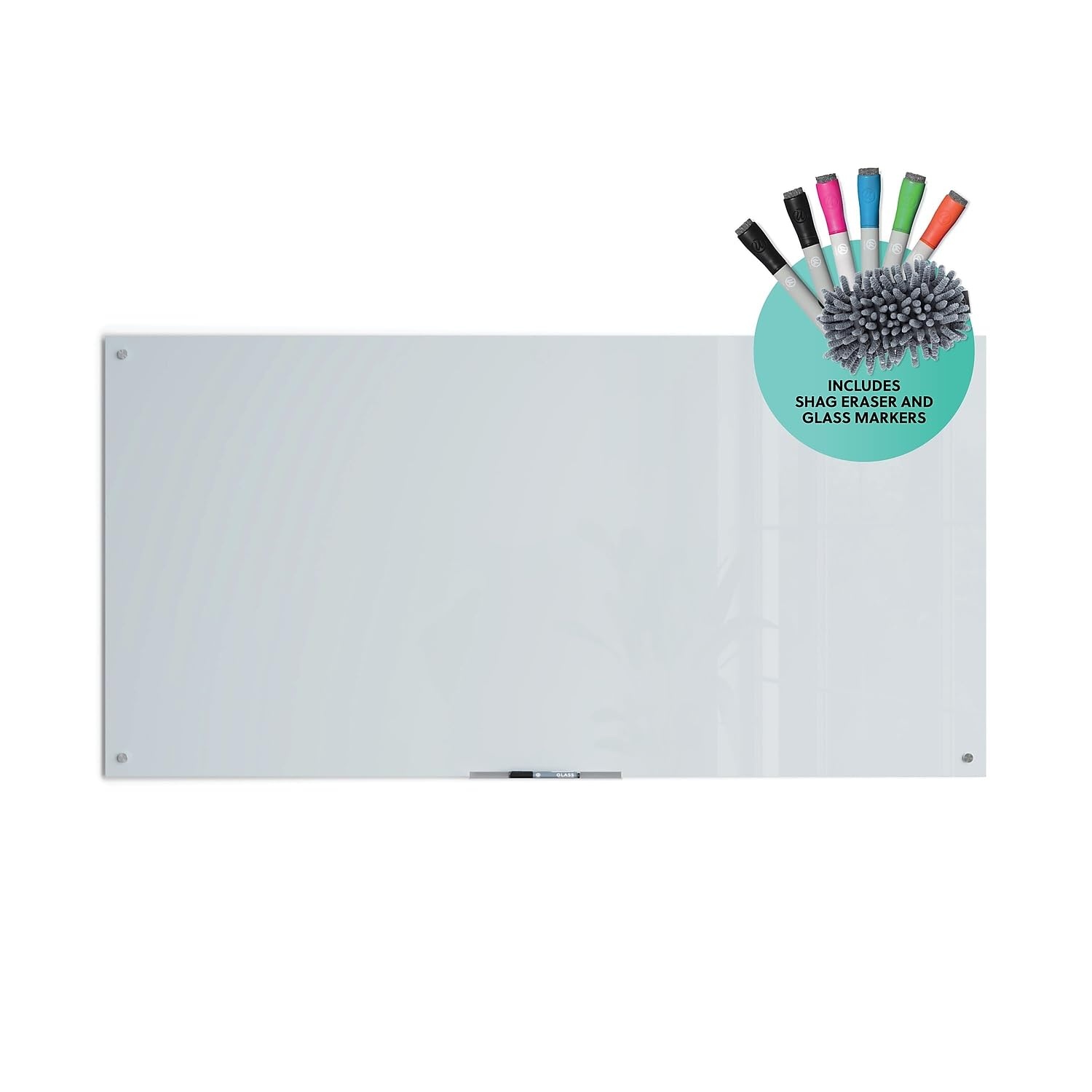 image:imageU Brands Magnetic Glass DryErase Board 36 x 72 Inches White Frosted Surface Frameless