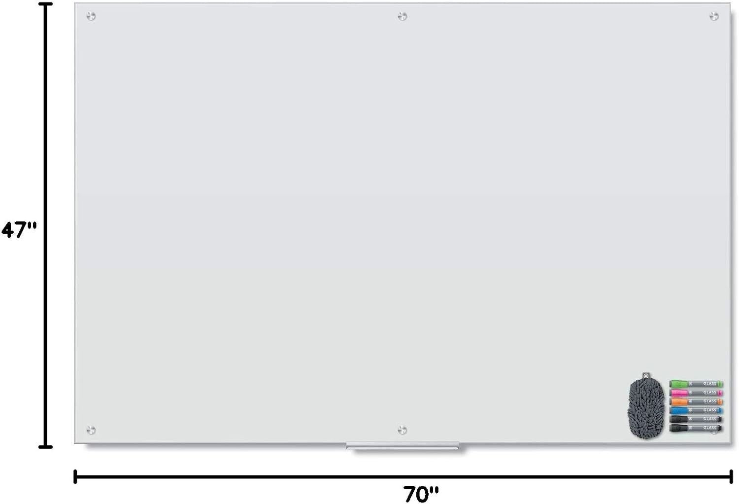 image:imageU Brands Magnetic Glass DryErase Board 96 X 48 Inches White Frosted Surface FramelessDry Erase BoardMarkersEraserMagnet