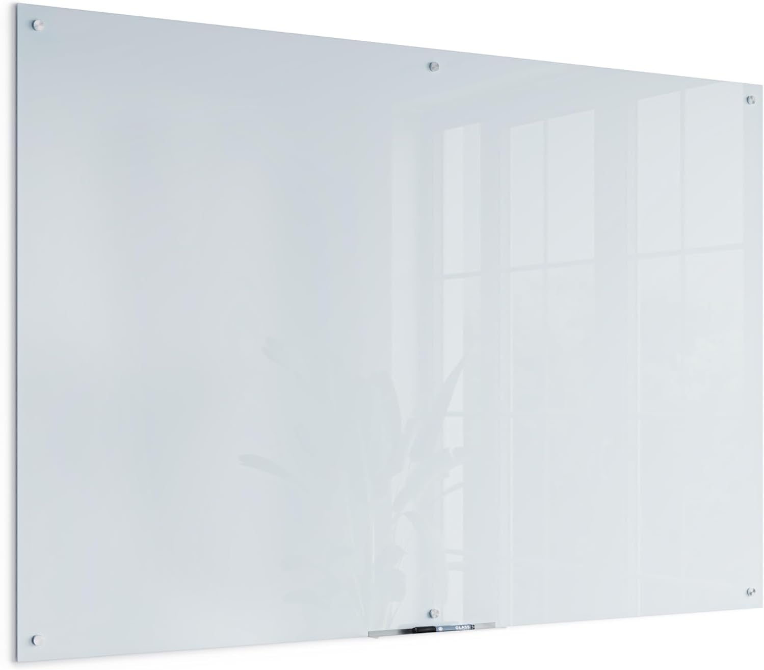 image:imageU Brands Magnetic Glass DryErase Board 96 X 48 Inches White Frosted Surface FramelessDry Erase BoardMarkersEraserMagnet
