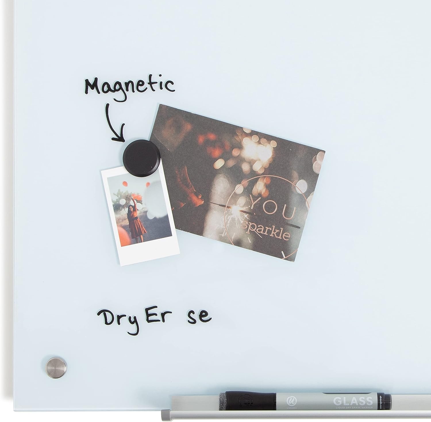 image:imageU Brands Magnetic Glass DryErase Board 96 X 48 Inches White Frosted Surface FramelessDry Erase BoardMarkersMagnet