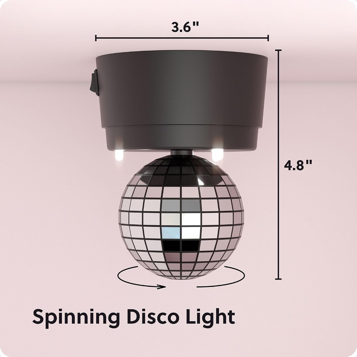 image:imageU Brands Magnetic LED Disco Ball Light Disco Ball Locker Accessories Black and Silver