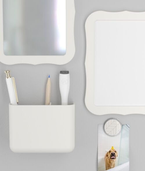 image:imageU Brands Magnetic Locker Accessories and Decorating Kit Back to School Essentials Mirror Markerboard Gold Magnetic Cup Marble Magnets and Dry Erase MarkerWhite