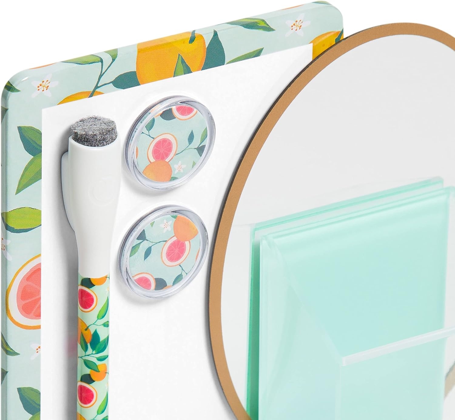 image:imageU Brands Magnetic Locker Accessories and Decorating Kit Back to School Essentials Mirror Markerboard Gold Magnetic Cup Marble Magnets and Dry Erase MarkerCitrus Orange