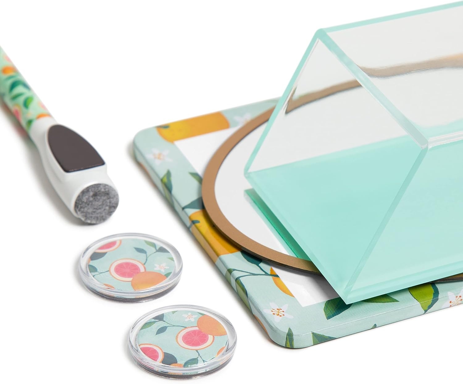 image:imageU Brands Magnetic Locker Accessories and Decorating Kit Back to School Essentials Mirror Markerboard Gold Magnetic Cup Marble Magnets and Dry Erase MarkerCitrus Orange