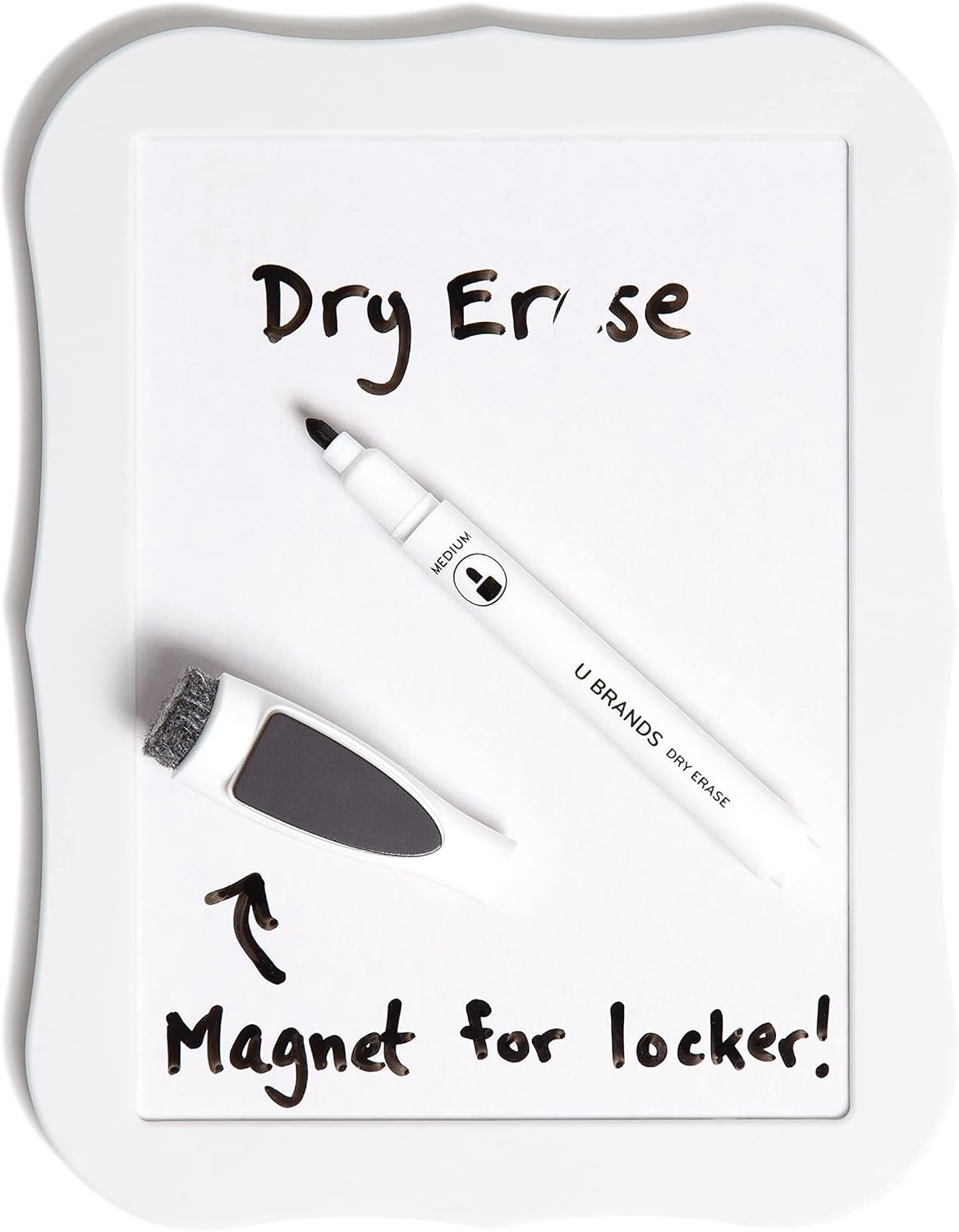 image:imageU Brands Magnetic Locker Accessories and Decorating Kit Back to School Essentials Mirror Markerboard Gold Magnetic Cup Marble Magnets and Dry Erase MarkerWhite