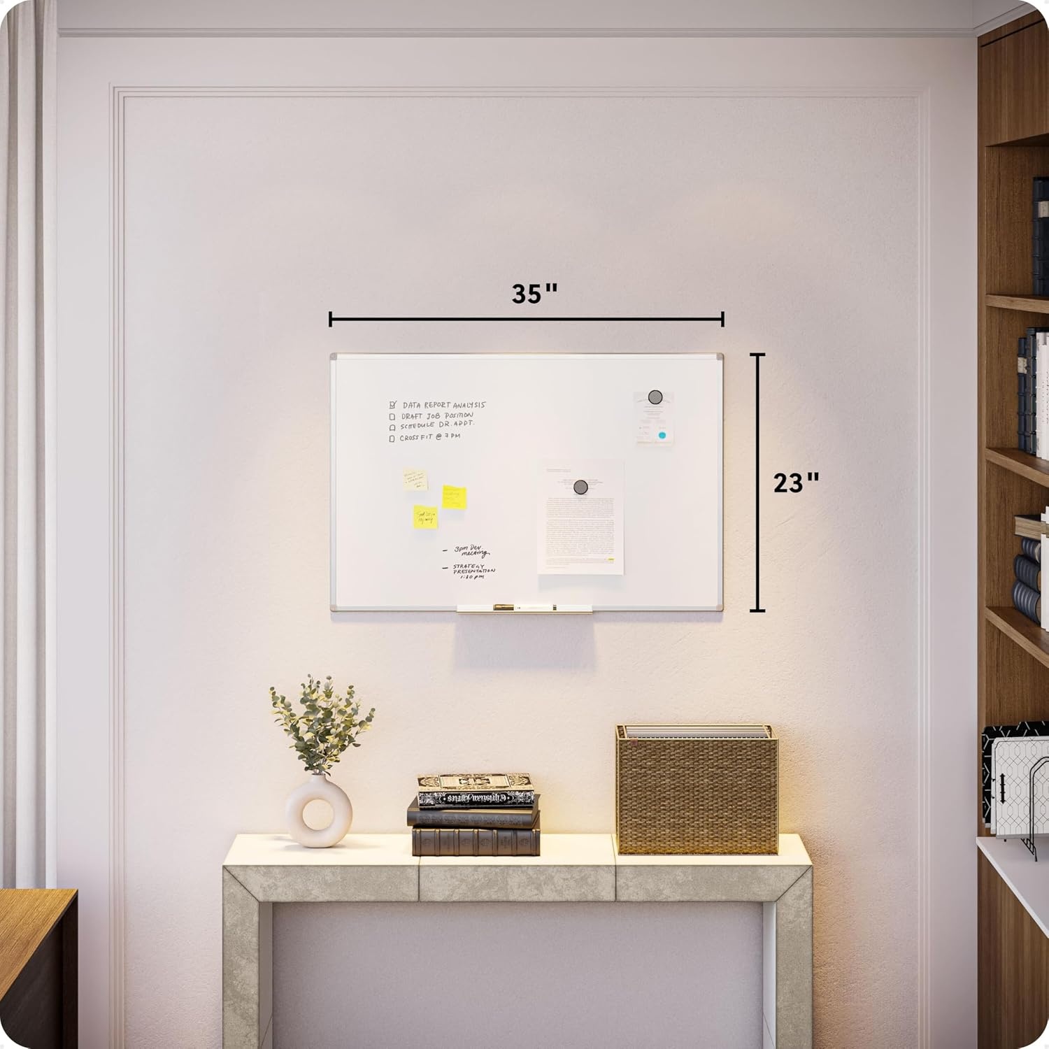 image:imageU Brands Magnetic Whiteboard 24 x 18 Slim Aluminum Frame Includes Dry Erase Marker Magnet and ClipOn Tray35W x 23H