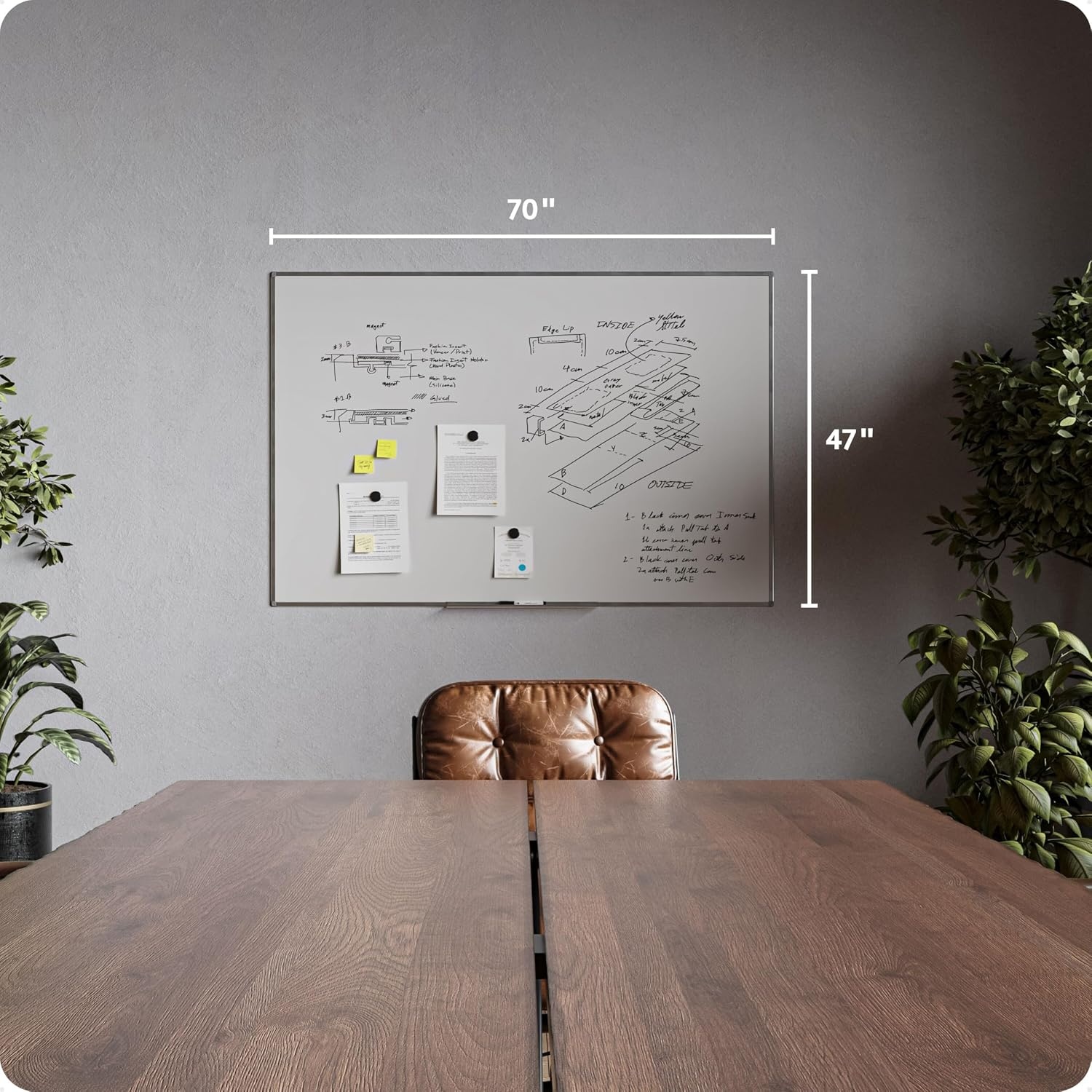 image:imageU Brands Magnetic Whiteboard 24 x 18 Slim Aluminum Frame Includes Dry Erase Marker Magnet and ClipOn Tray70W x 47H