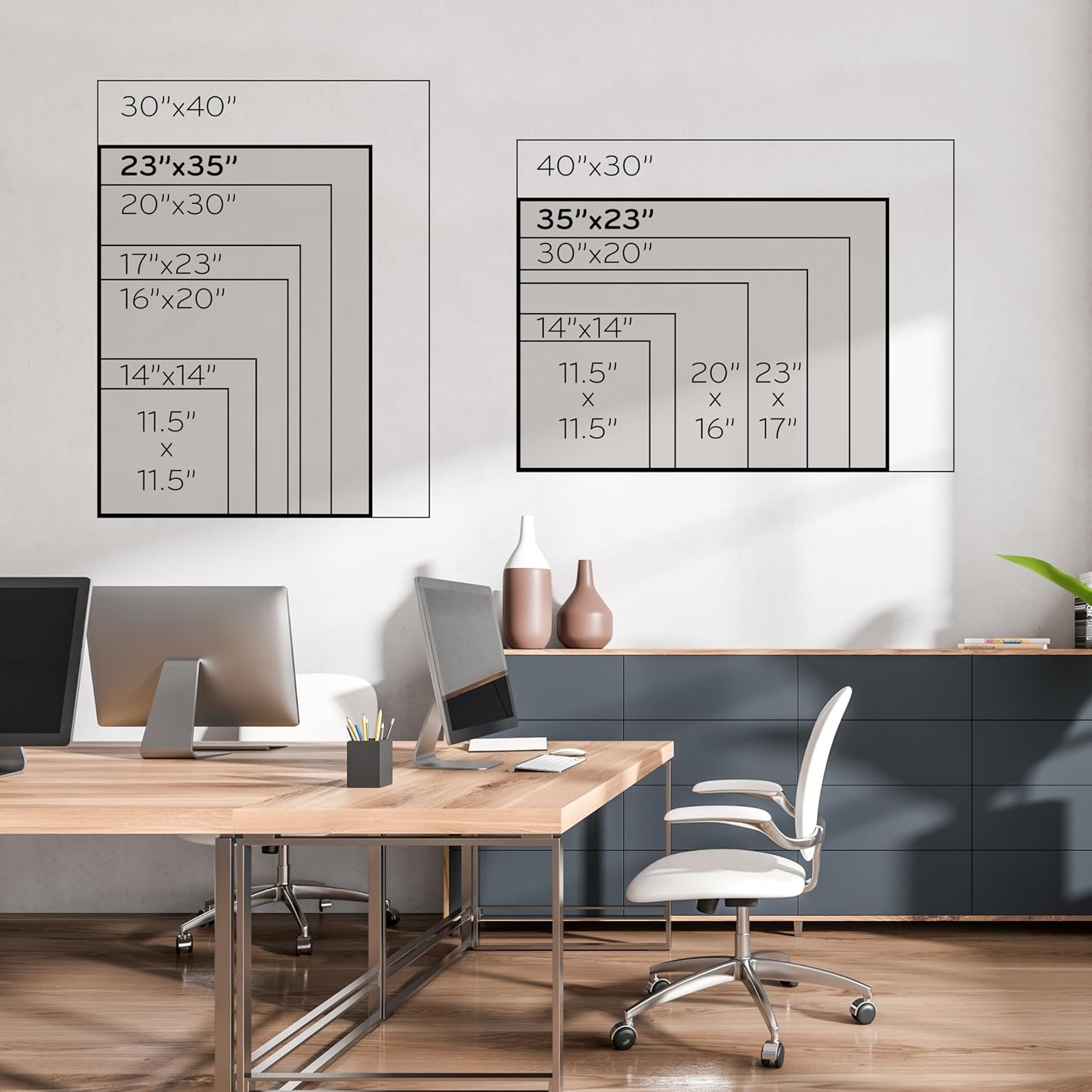 image:imageU Brands Magnetic Whiteboard 24 x 36 Black Wood Frame Dry Erase Board Wall Mounted White Board for Office Classroom Home Planning amp Organization35W x 23H