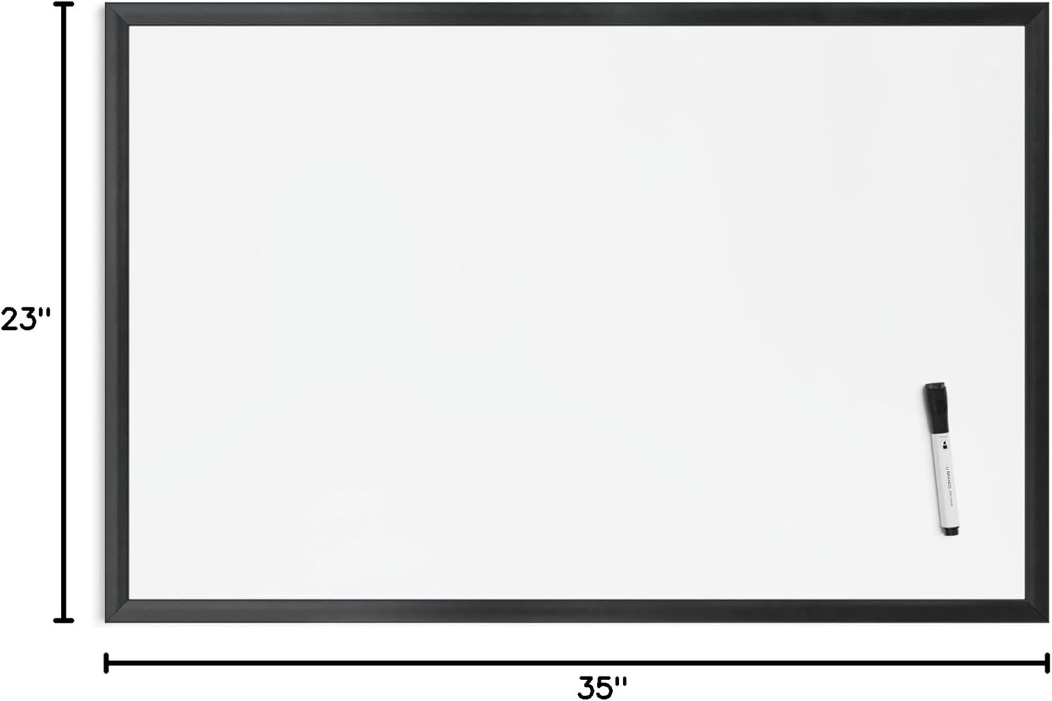 image:imageU Brands Magnetic Whiteboard 24 x 36 Black Wood Frame Dry Erase Board Wall Mounted White Board for Office Classroom Home Planning amp Organization35W x 23H