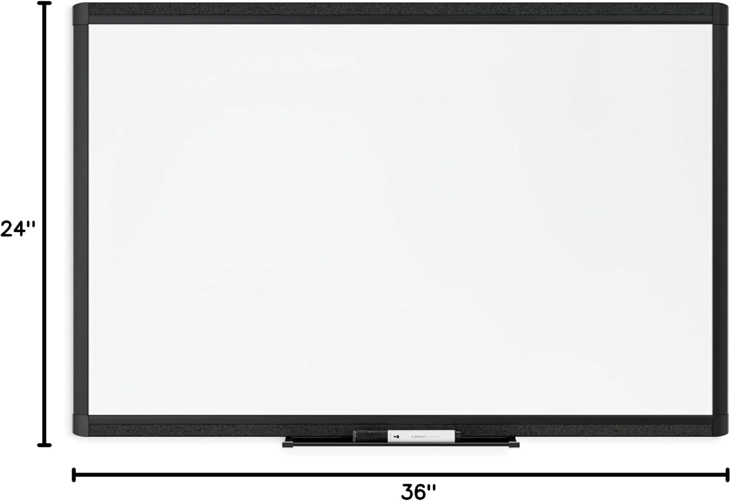 image:imageU Brands Magnetic Whiteboard 24 x 36 Black Wood Frame Dry Erase Board Wall Mounted White Board for Office Classroom Home Planning amp Organization36W x 24H