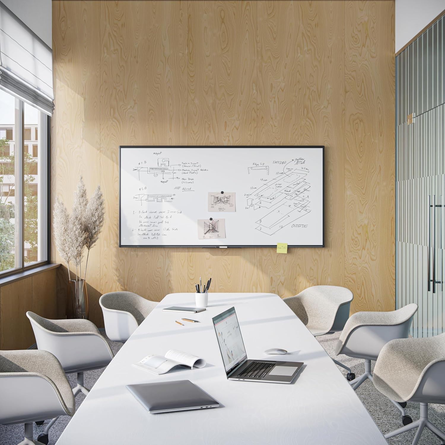 image:imageU Brands Magnetic Whiteboard 24 x 36 Black Wood Frame Dry Erase Board Wall Mounted White Board for Office Classroom Home Planning amp Organization96W x 48H