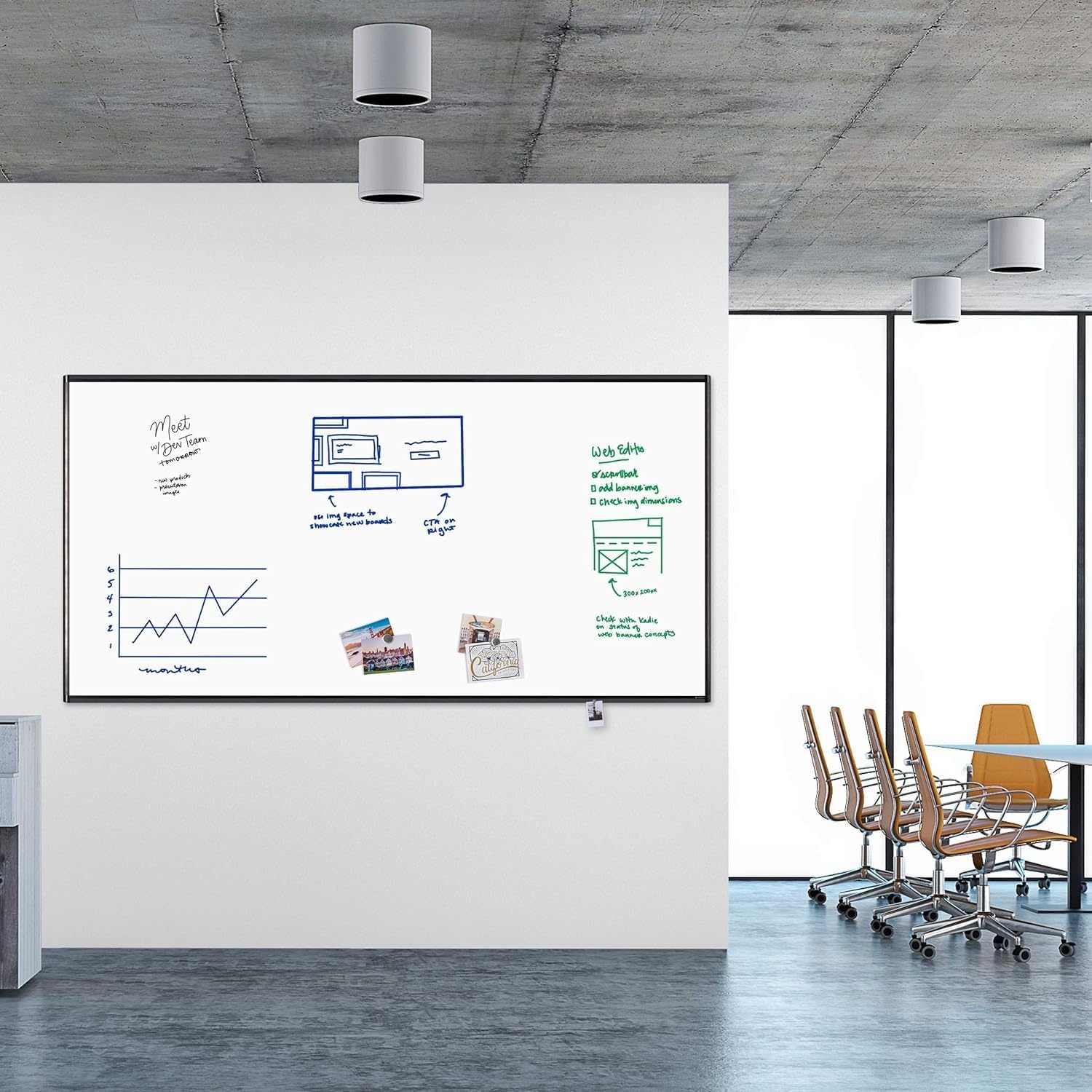 image:imageU Brands Magnetic Whiteboard 24 x 36 Black Wood Frame Dry Erase Board Wall Mounted White Board for Office Classroom Home Planning amp Organization96W x 48H