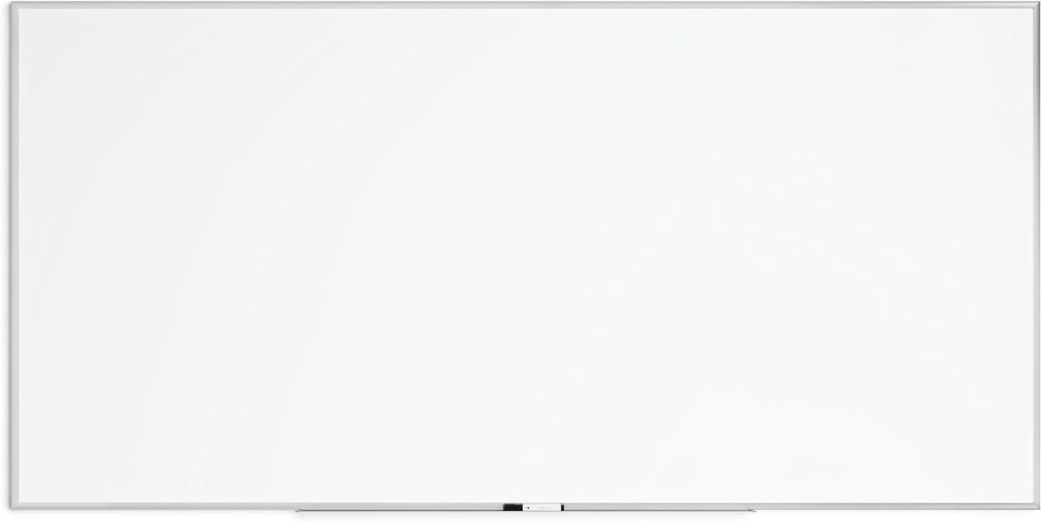 image:imageU Brands Magnetic Whiteboard with Silver Aluminum Frame 96 x 48 Inches Dry Erase Board White Board for Office Supplies and Classroom Use96W x 47H