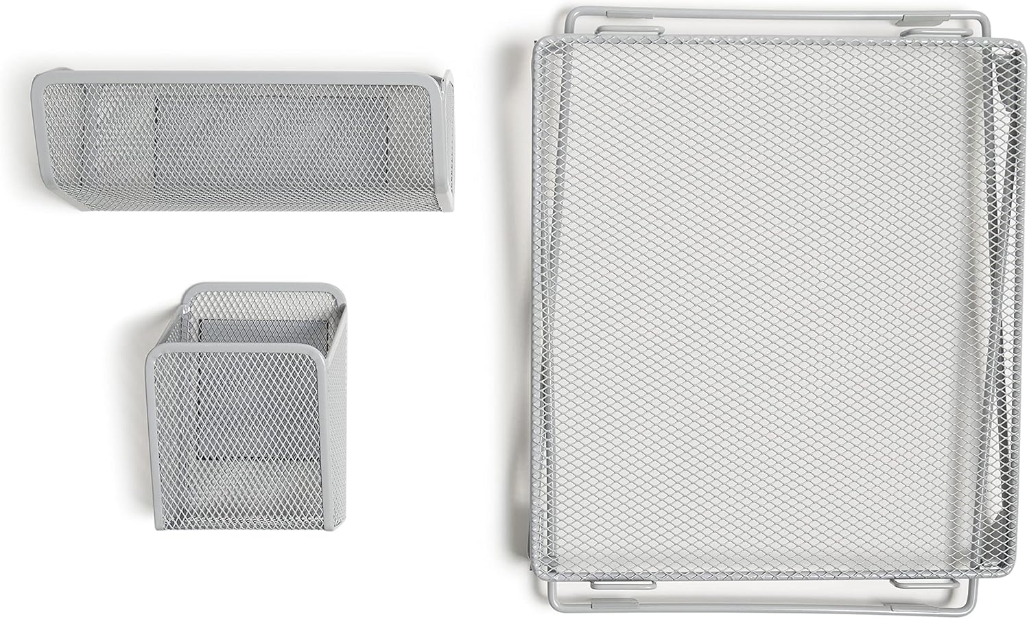 image:imageU Brands Metal 3Piece Locker Organization Kit Includes Folding Locker Shelf Magnetic Cup and Bin Back to School BlushGrey