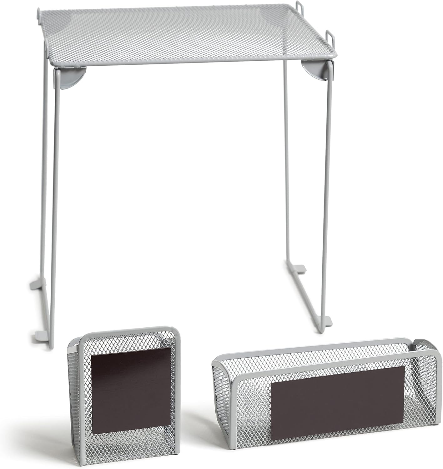 image:imageU Brands Metal 3Piece Locker Organization Kit Includes Folding Locker Shelf Magnetic Cup and Bin Back to School BlushGrey