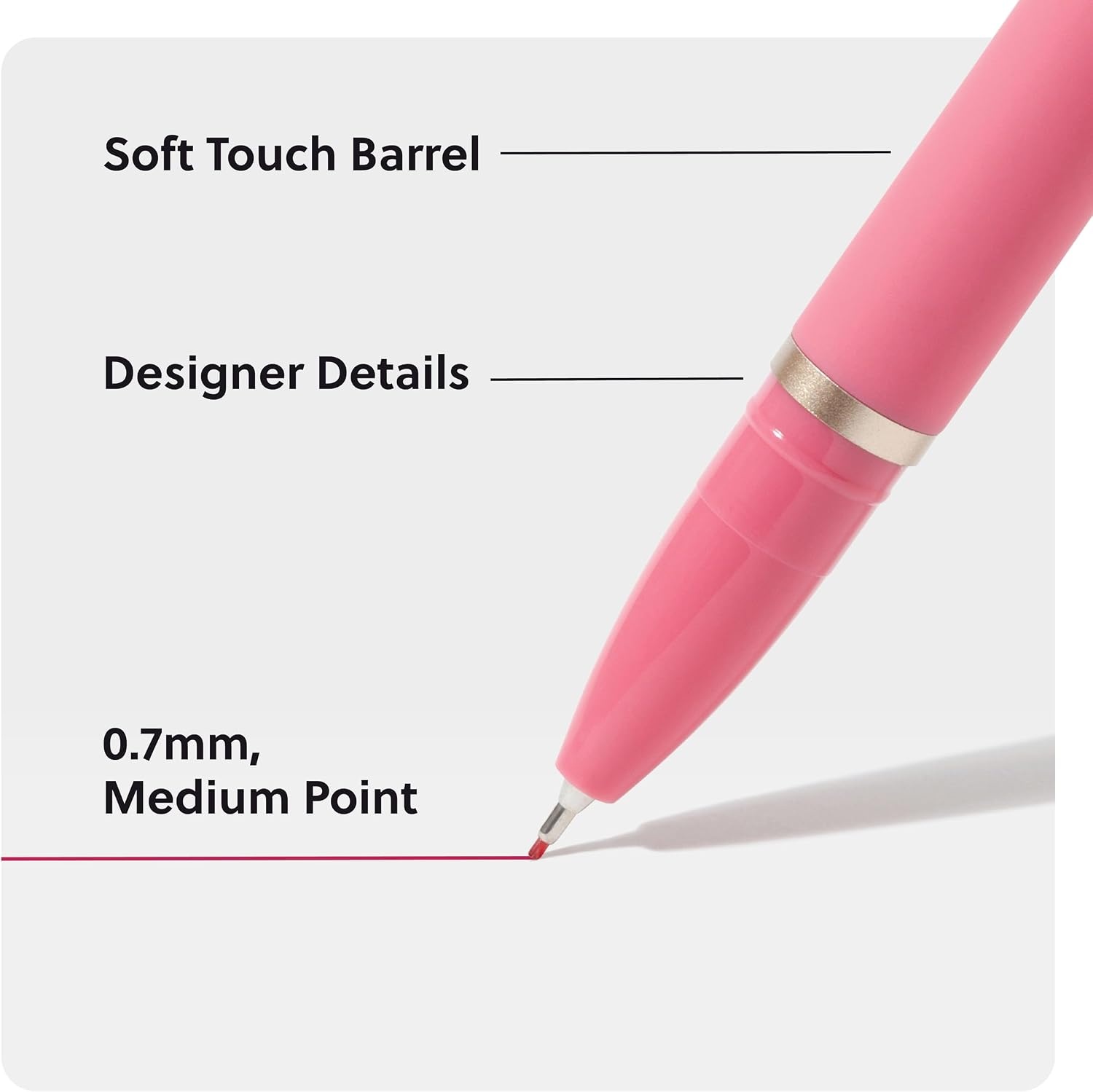 image:imageU Brands Midnight Catalina Felt Tip Pens Set of 12 Soft Touch With Black Metal Details Medium 07 mm Point Black InkBrights