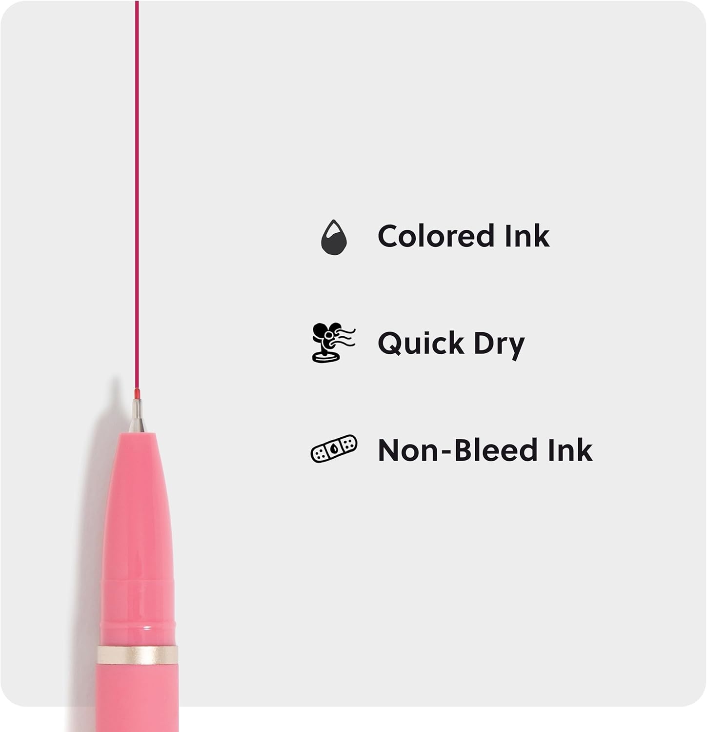 image:imageU Brands Midnight Catalina Felt Tip Pens Set of 12 Soft Touch With Black Metal Details Medium 07 mm Point Black InkBrights