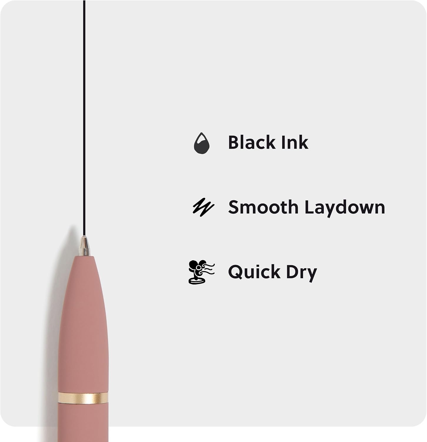image:imageU Brands Monterey Ballpoint Pens 4 Count Atlantis Hue Soft Touch Gold Details Bold 10 mm Point Black Ink