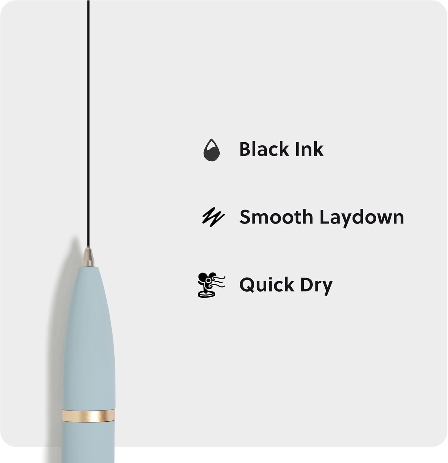 image:imageU Brands Monterey Ballpoint Pens 6 Count Gold Details Bold 10 mm Point Black Ink Soft Touch Bright PastelsBright Pastels