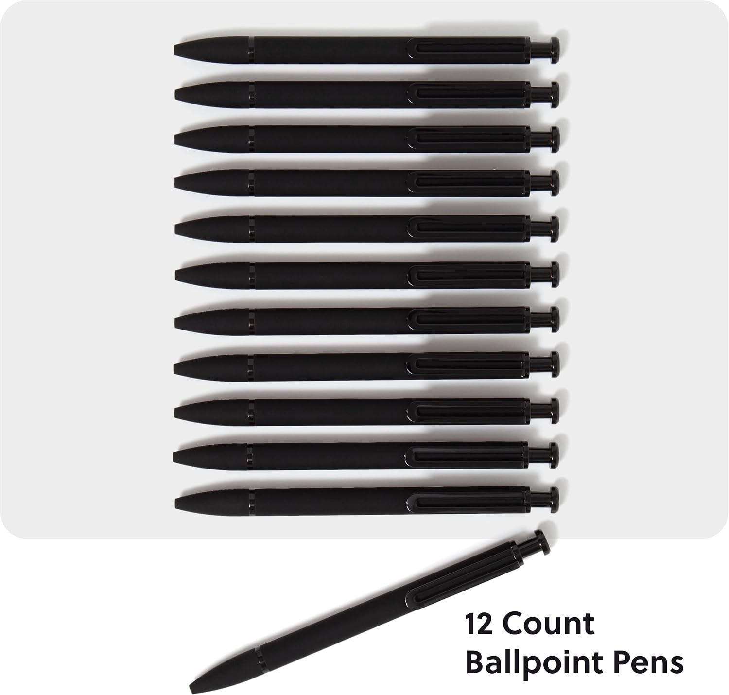image:imageU Brands Monterey Ballpoint Pens Set of 12 White and Rose Gold Bold 10 mm Point Black InkMidnight Black
