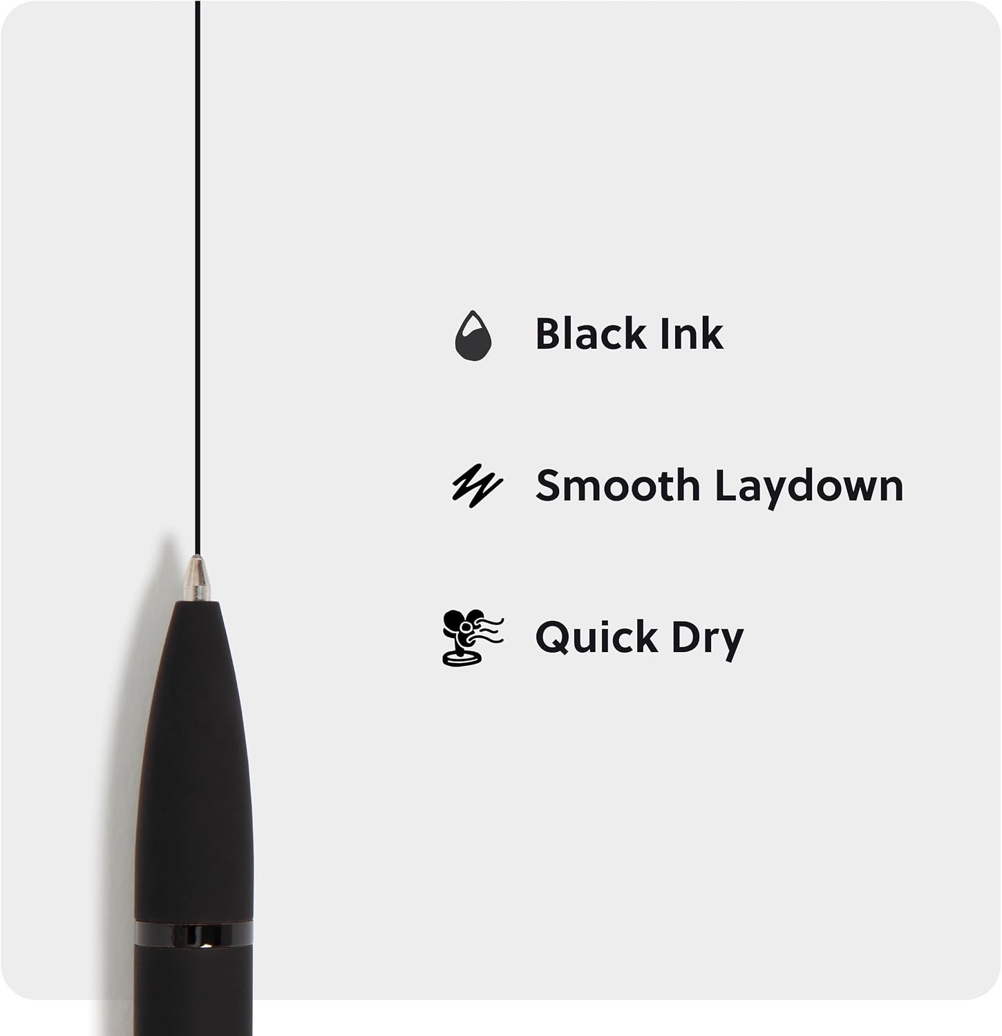image:imageU Brands Monterey Ballpoint Pens Set of 12 White and Rose Gold Bold 10 mm Point Black InkMidnight Black