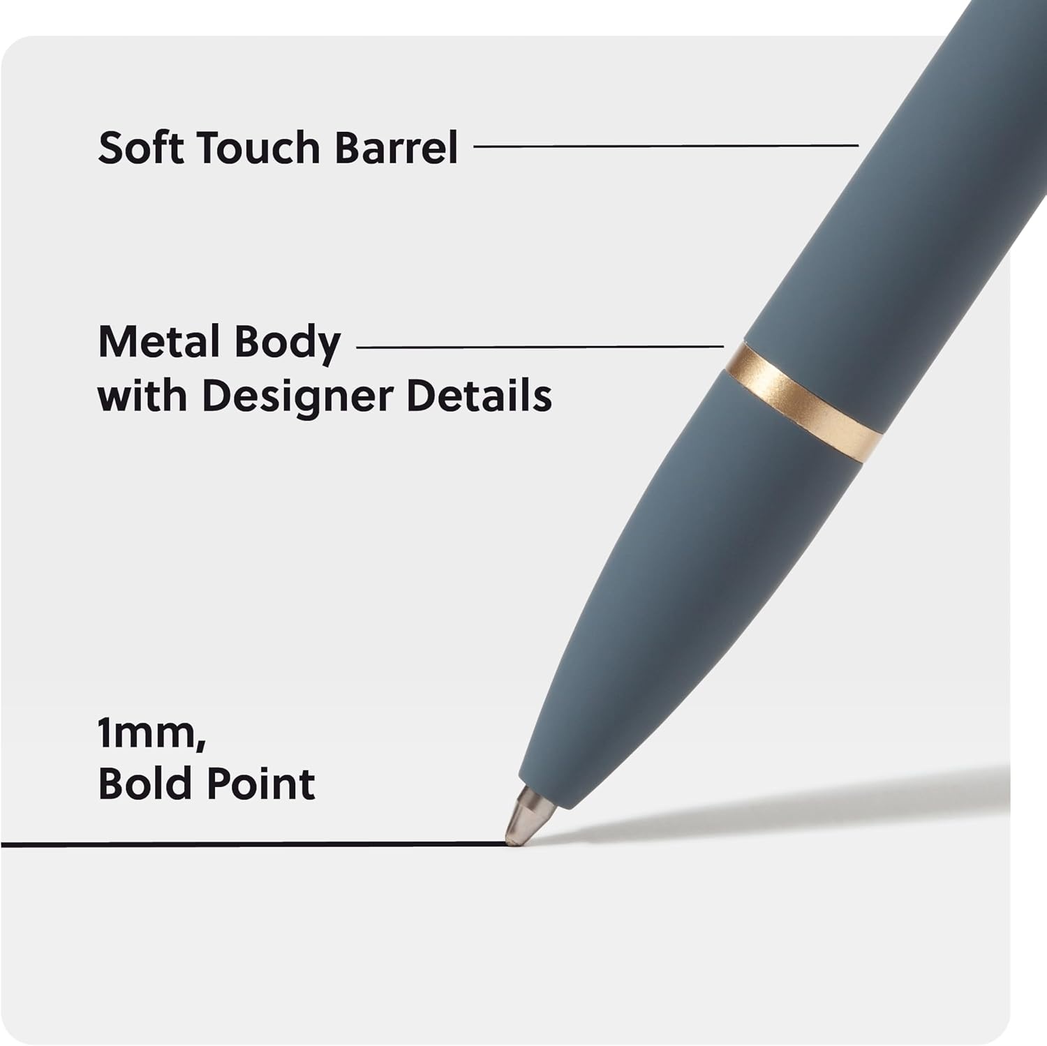 image:imageU Brands Monterey Ballpoint Pens Set of 2 Stripes And Dots With Gold Details Bold 10 mm Point Black Ink1 Count Pack of 2