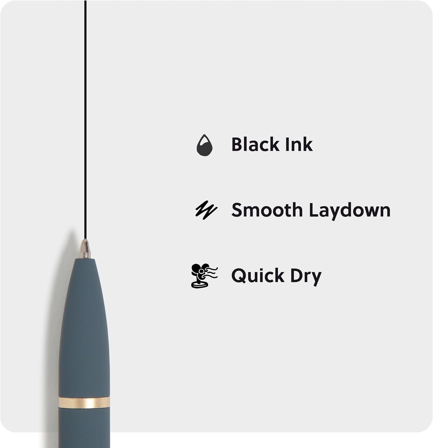 image:imageU Brands Monterey Ballpoint Pens Set of 2 Stripes And Dots With Gold Details Bold 10 mm Point Black Ink1 Count Pack of 2