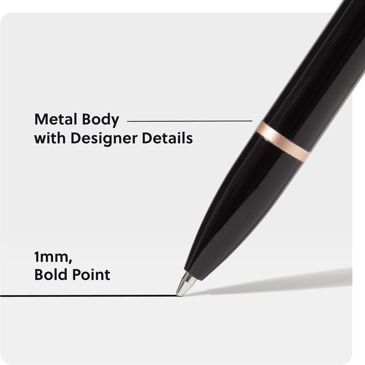 image:imageU Brands Monterey Ballpoint Pens Set of 2 Stripes And Dots With Gold Details Bold 10 mm Point Black Ink2 Count Pack of 1