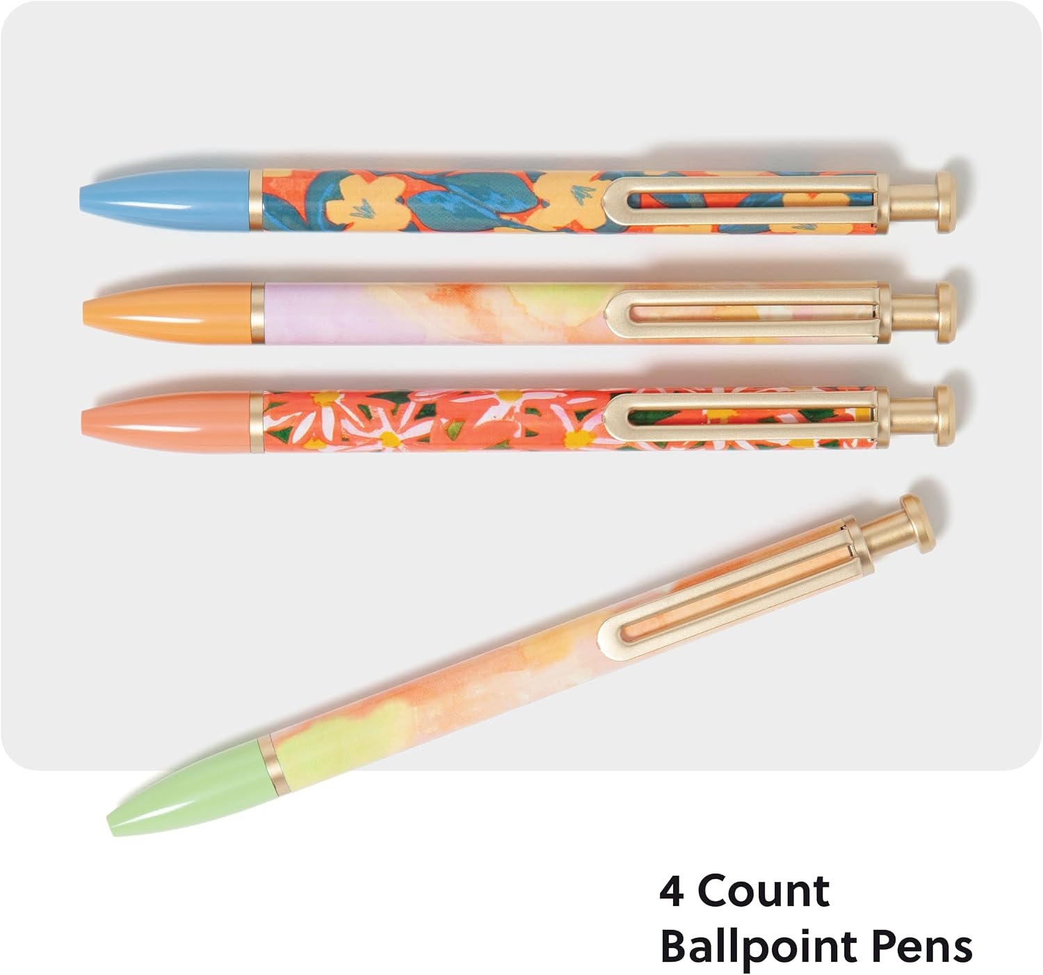 image:imageU Brands Monterey Ballpoint Pens Set of 4 Black and White With Rose Gold Details Bold 10 mm Point Black InkArtist Touch