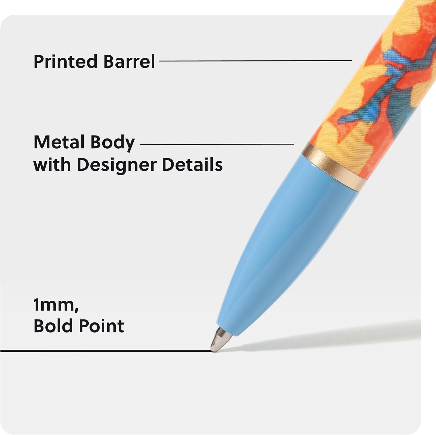 image:imageU Brands Monterey Ballpoint Pens Set of 4 Black and White With Rose Gold Details Bold 10 mm Point Black InkArtist Touch