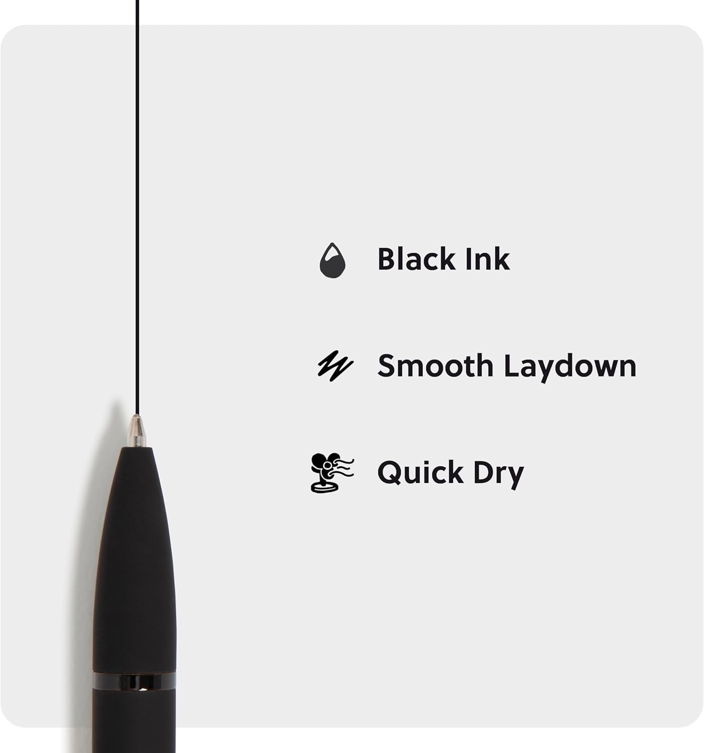 image:imageU Brands Monterey Ballpoint Pens Set of 4 Black and White With Rose Gold Details Bold 10 mm Point Black InkMidnight Black