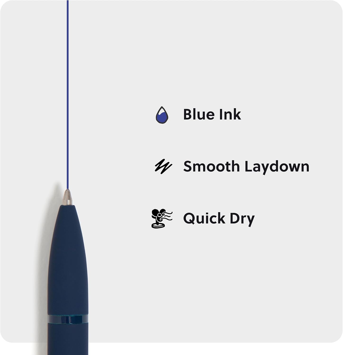 image:imageU Brands Monterey Ballpoint Pens Set of 4 Midnight Blue Soft Touch Bold 10 mm Point Blue Ink