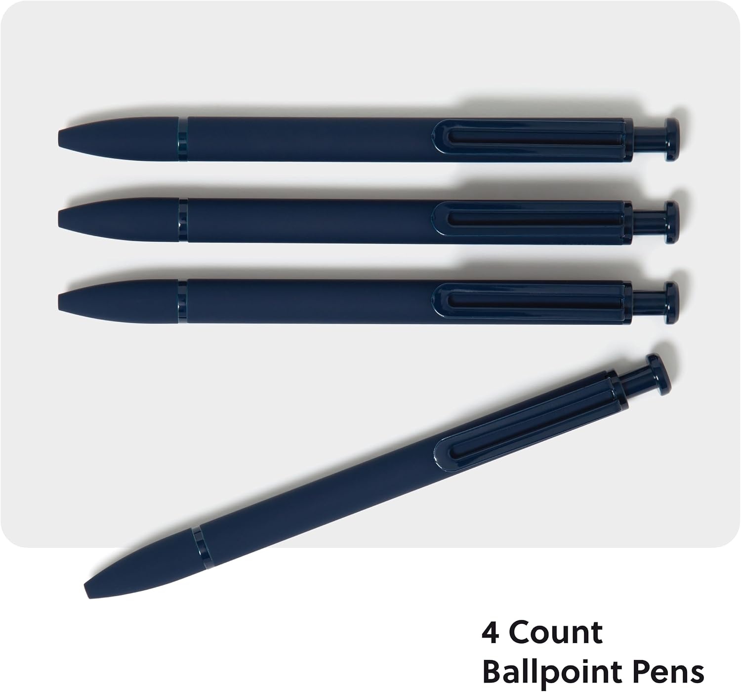 image:imageU Brands Monterey Ballpoint Pens Set of 4 Midnight Blue Soft Touch Bold 10 mm Point Blue Ink