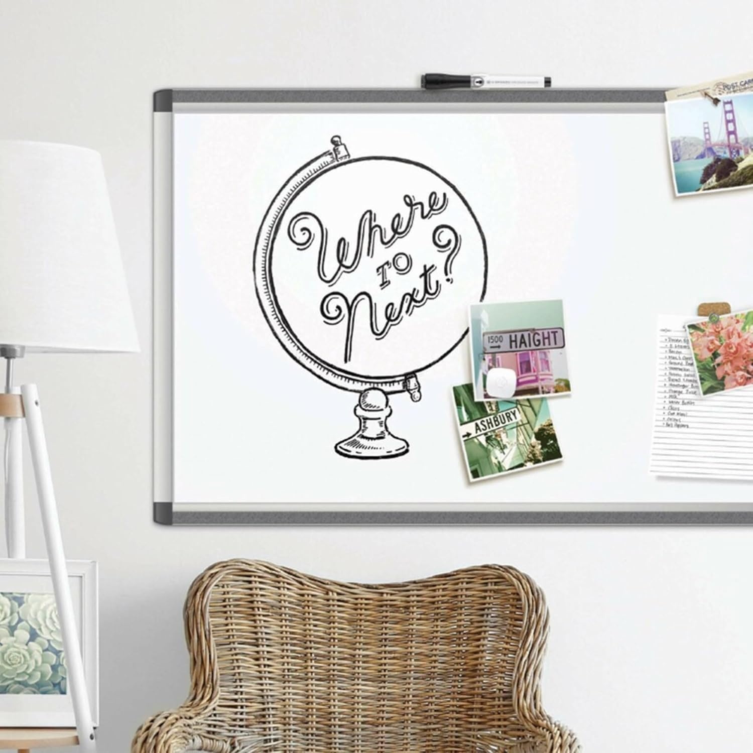 image:imageU Brands PINIT Magnetic Dry Erase Board White Board 36 x 24 Inches Silver Aluminum Frame24W x 18H