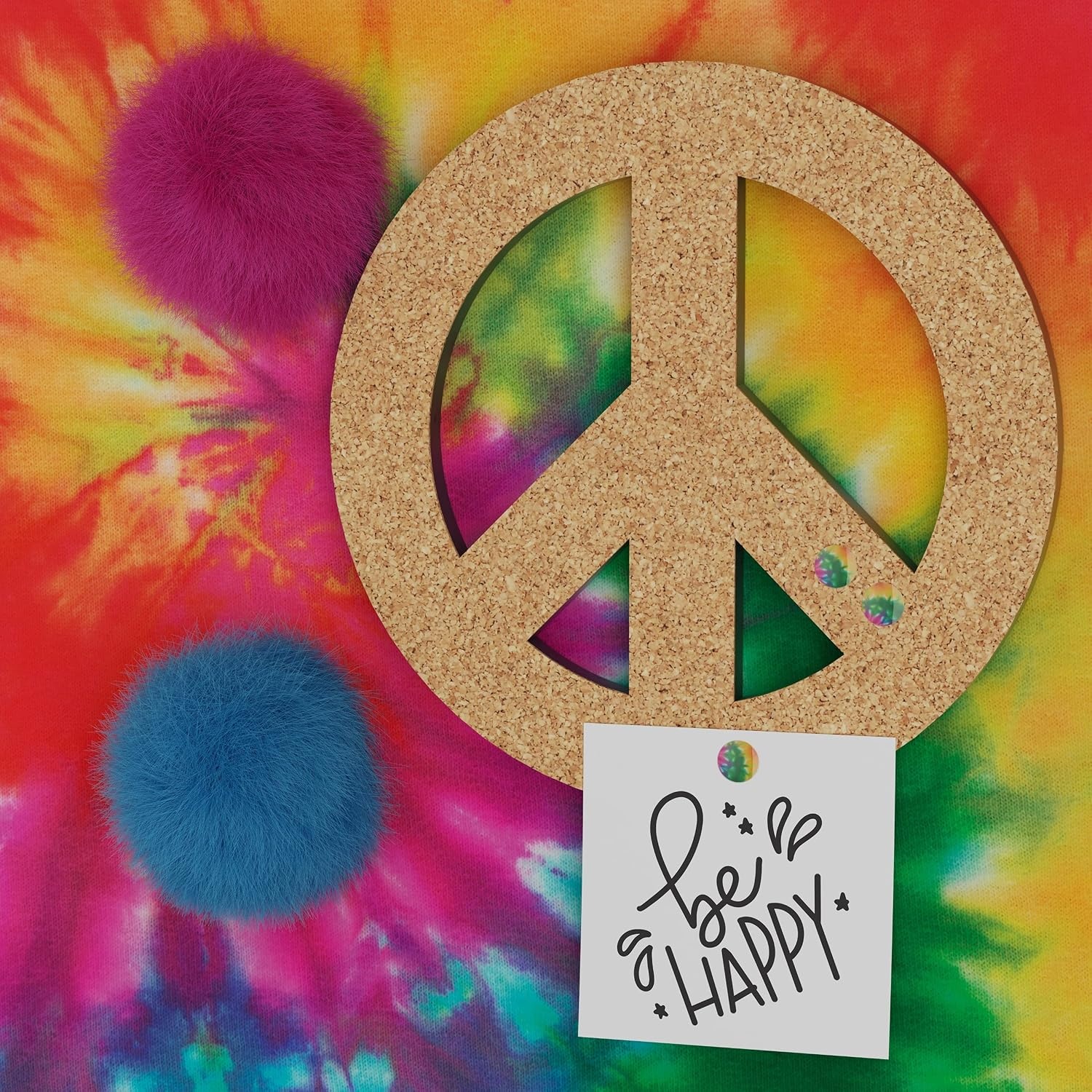 image:imageU Brands Peace Out Locker Accessory Kit Includes Magnets Wrap Bulletin Board Push Pins 7 Pieces