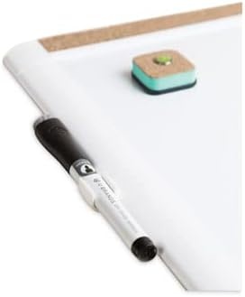 image:imageU Brands PinIt Combination Dry Erase Board White Board with White Frame Office Supplies Includes Marker and Magnet 16 x 20