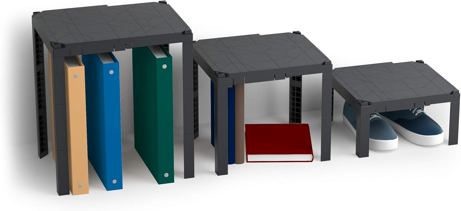 image:imageU Brands Plastic Locker Organizer Shelf Back to School Essentials Fits 10 to 1375 Wide Lockers GreyOrganizer Shelf