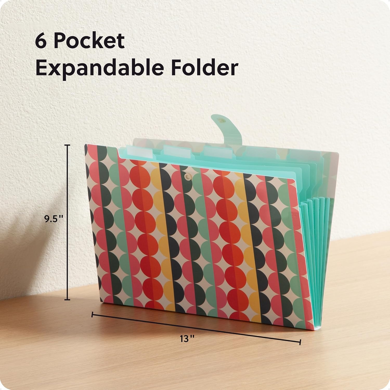 image:imageU Brands Poly 6 Pocket Expandable Folder with Tabs Lucent Dreams Pastel 1 Count 15cut tabs and 14 Blank Adhesive LabelsColorful Cubist