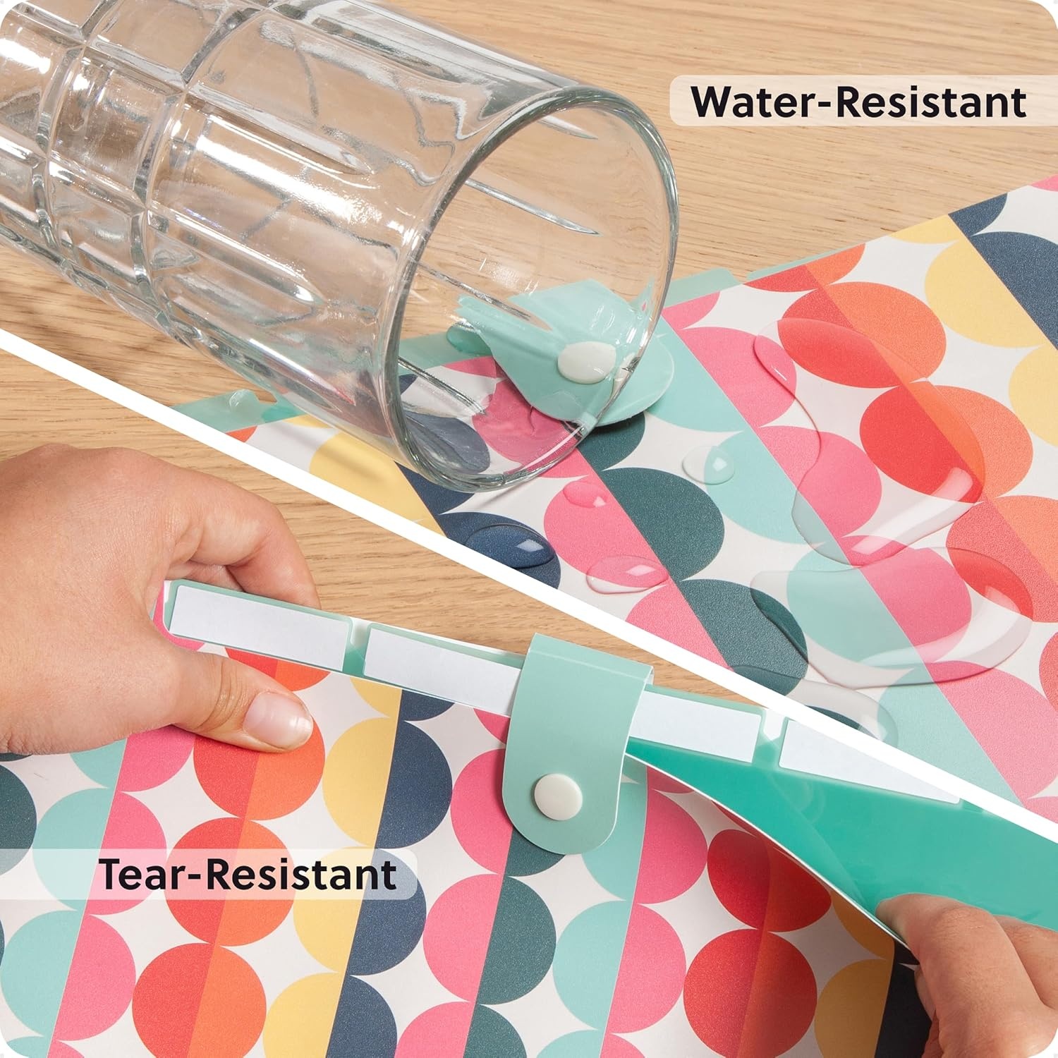 image:imageU Brands Poly 6 Pocket Expandable Folder with Tabs Lucent Dreams Pastel 1 Count 15cut tabs and 14 Blank Adhesive LabelsColorful Cubist