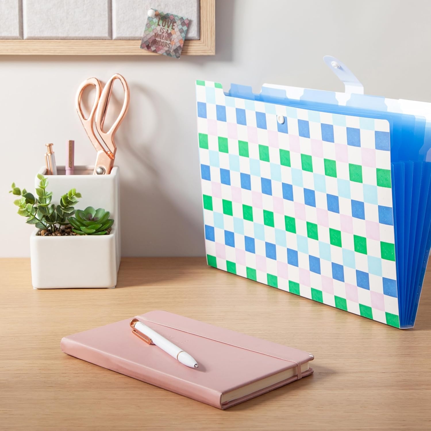 image:imageU Brands Poly 6 Pocket Expandable Folder with Tabs Lucent Dreams Pastel 1 Count 15cut tabs and 14 Blank Adhesive LabelsPastel Multicolor