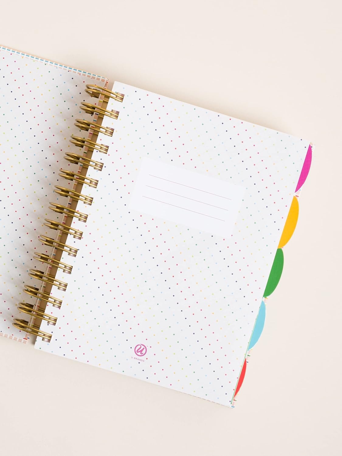 image:imageU Brands Responsibly Sourced Stripes amp Brights Tabbed Journal Office Supplies Textured Cover Gold Hardware 6 x 8