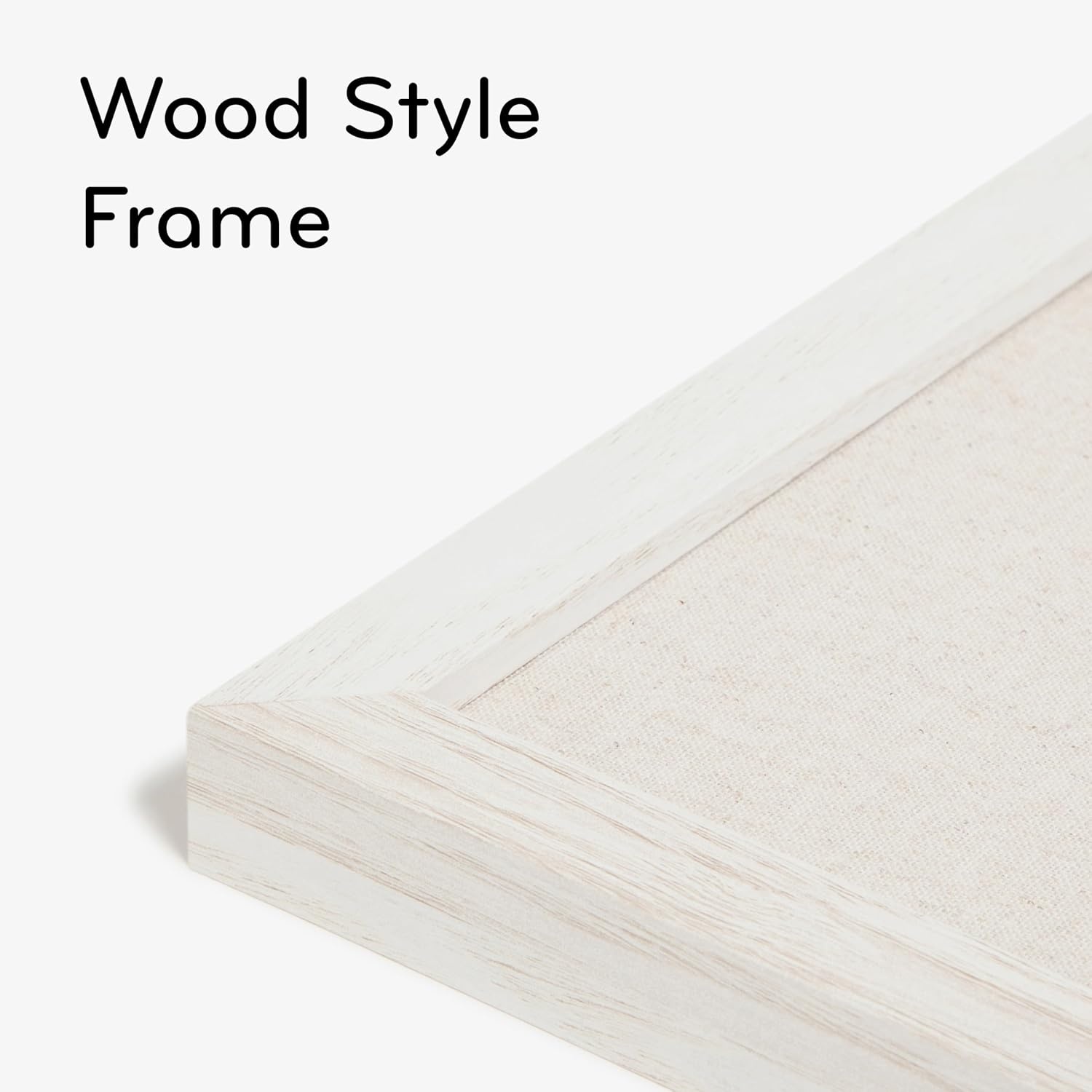 image:imageU Brands Rustic Linen Bulletin Board 14 x 14 White Wood Style Frame Industrial Grade Pinning Surface Includes Push PinsBulletin Board Linen