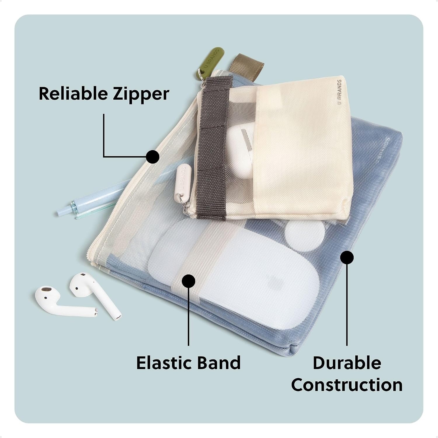 image:imageU Brands Tech Pouch Combo Set of 2Haze Blue and Sand Beige