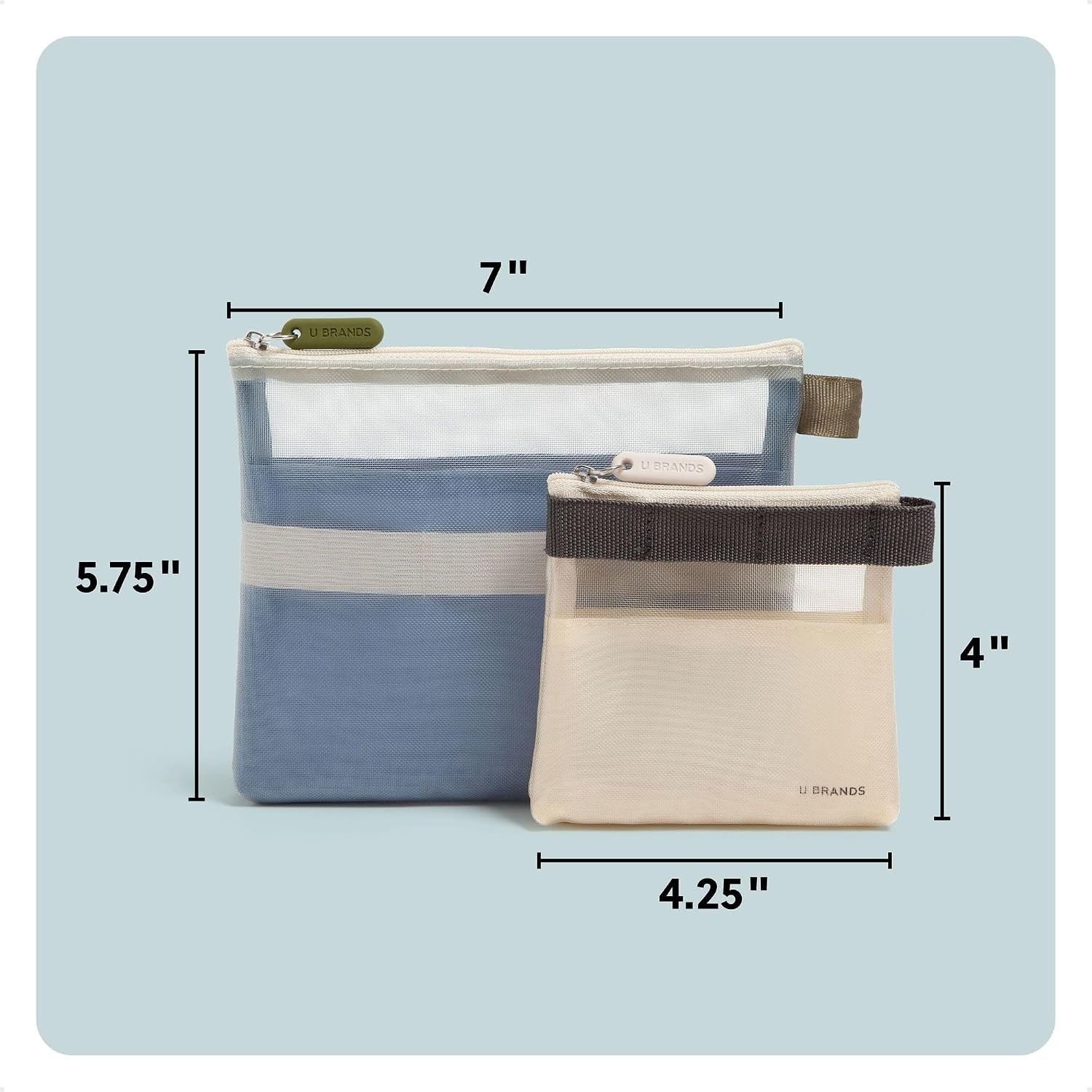image:imageU Brands Tech Pouch Combo Set of 2Haze Blue and Sand Beige