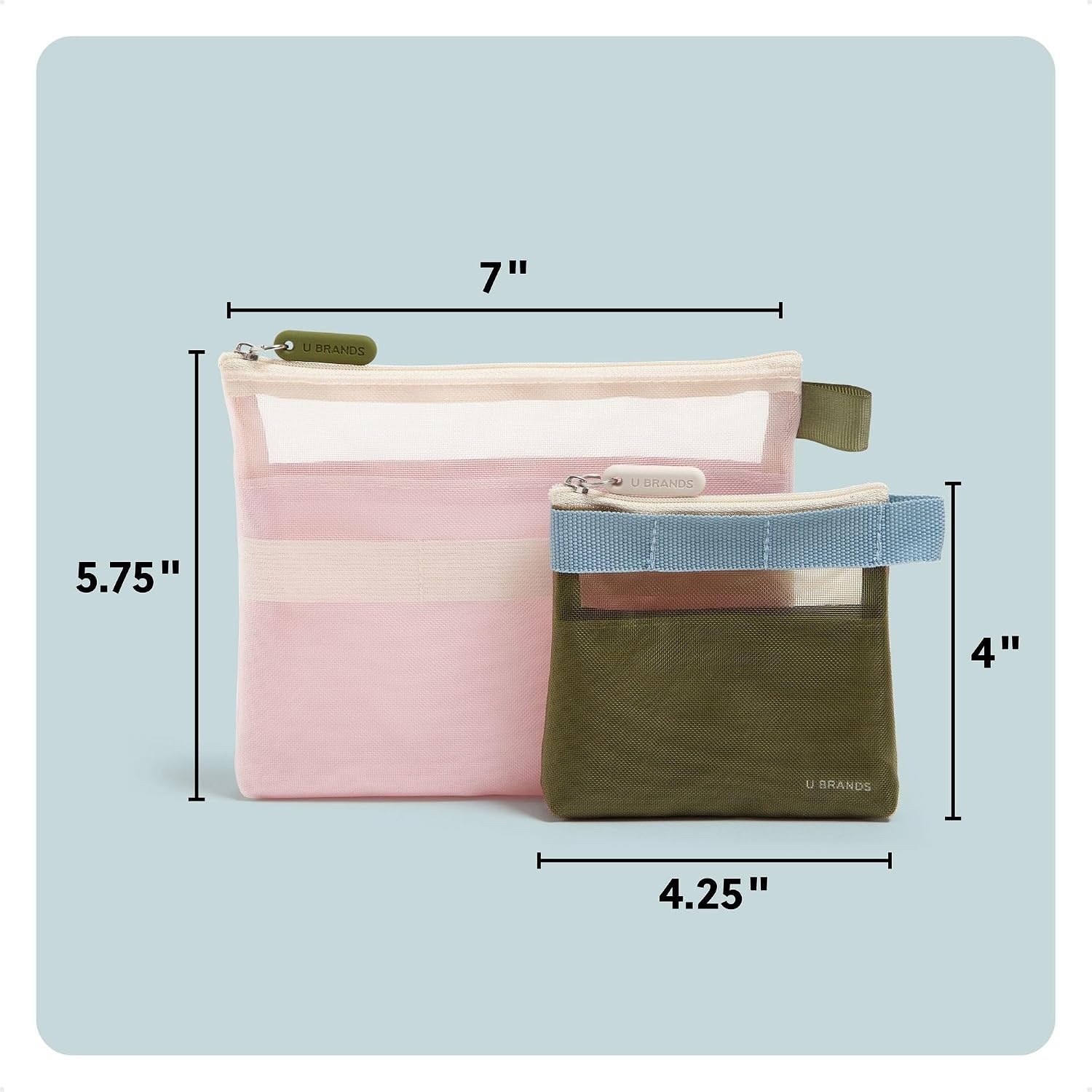image:imageU Brands Tech Pouch Combo Set of 2Rose Pink and Olive Green