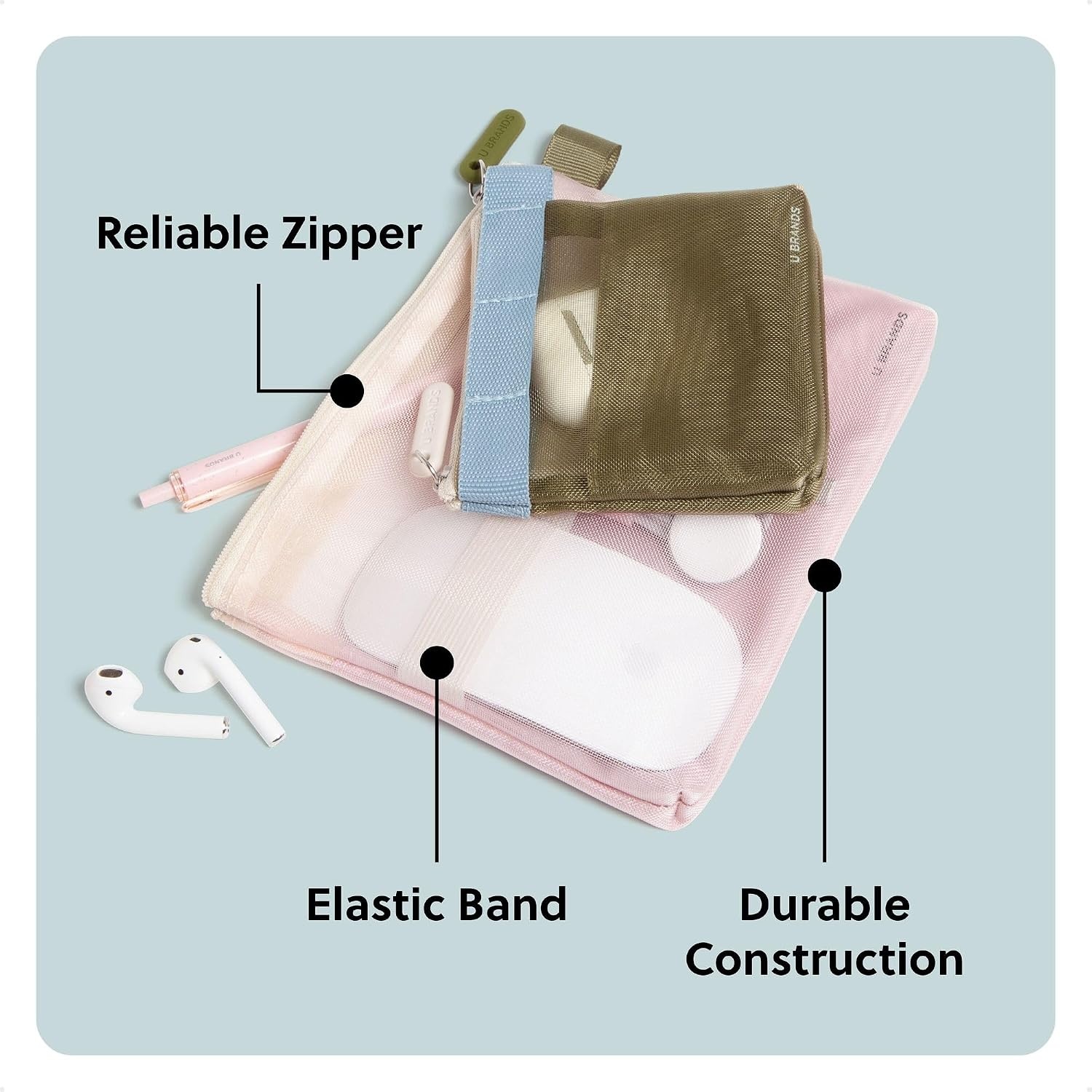 image:imageU Brands Tech Pouch Combo Set of 2Rose Pink and Olive Green