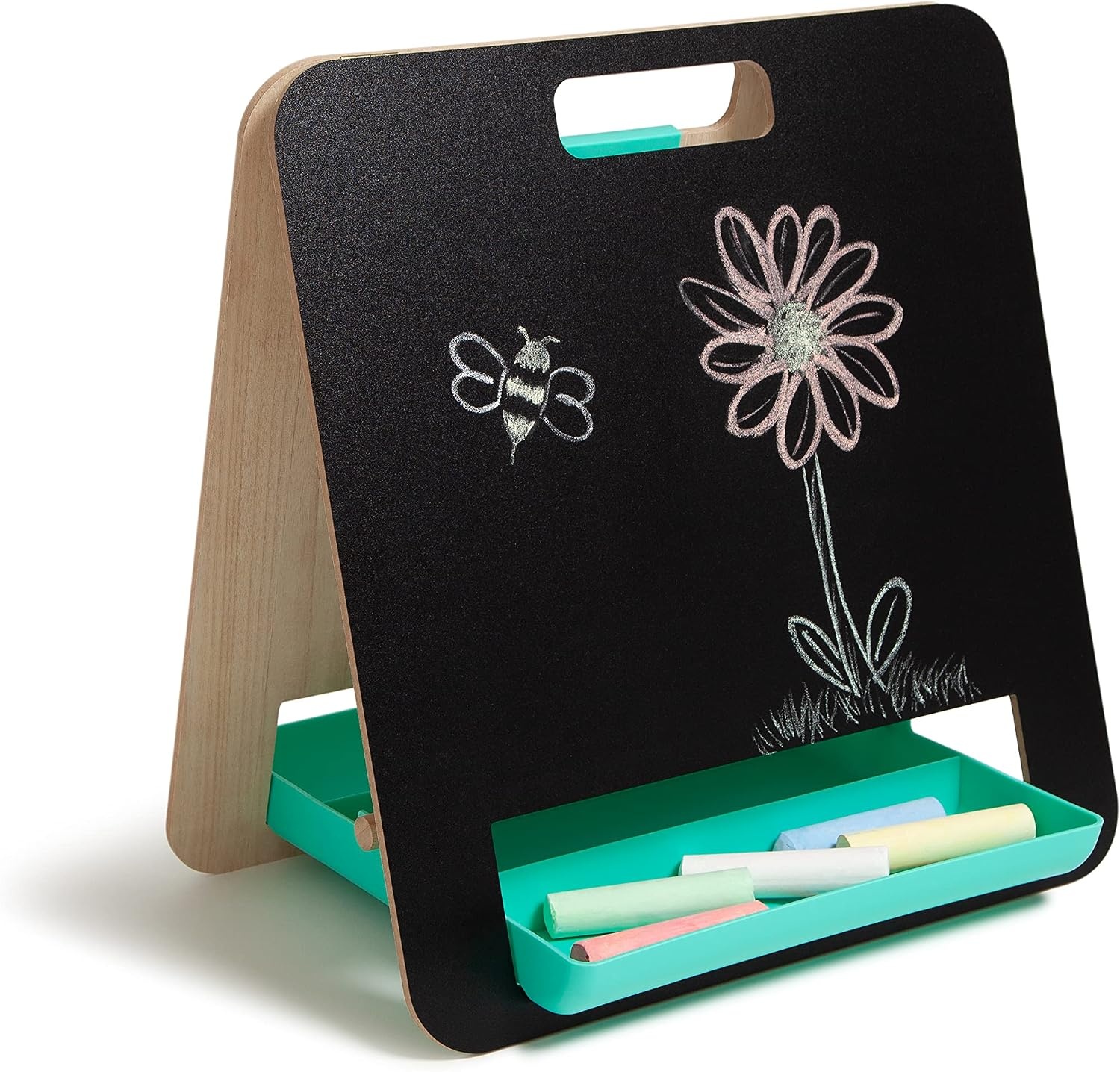image:imageU Brands U Play DoubleSided Childrens Desktop Art Easel Chalk and Paper Roll 17 x 18