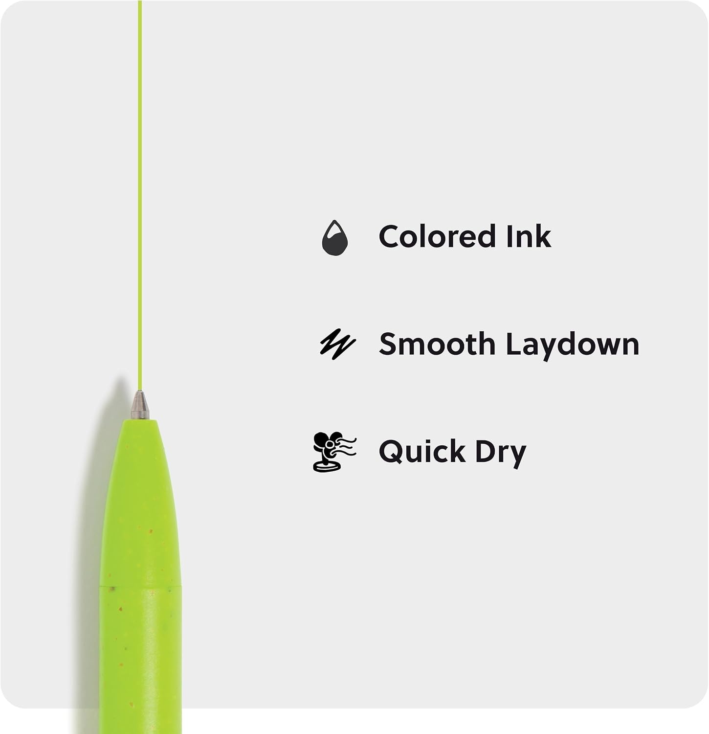 image:imageU Brands UEco Ballpoint Click Pens with Refills Set of 8 Core Speckle Medium 07 mm Point Black InkBold and Bright
