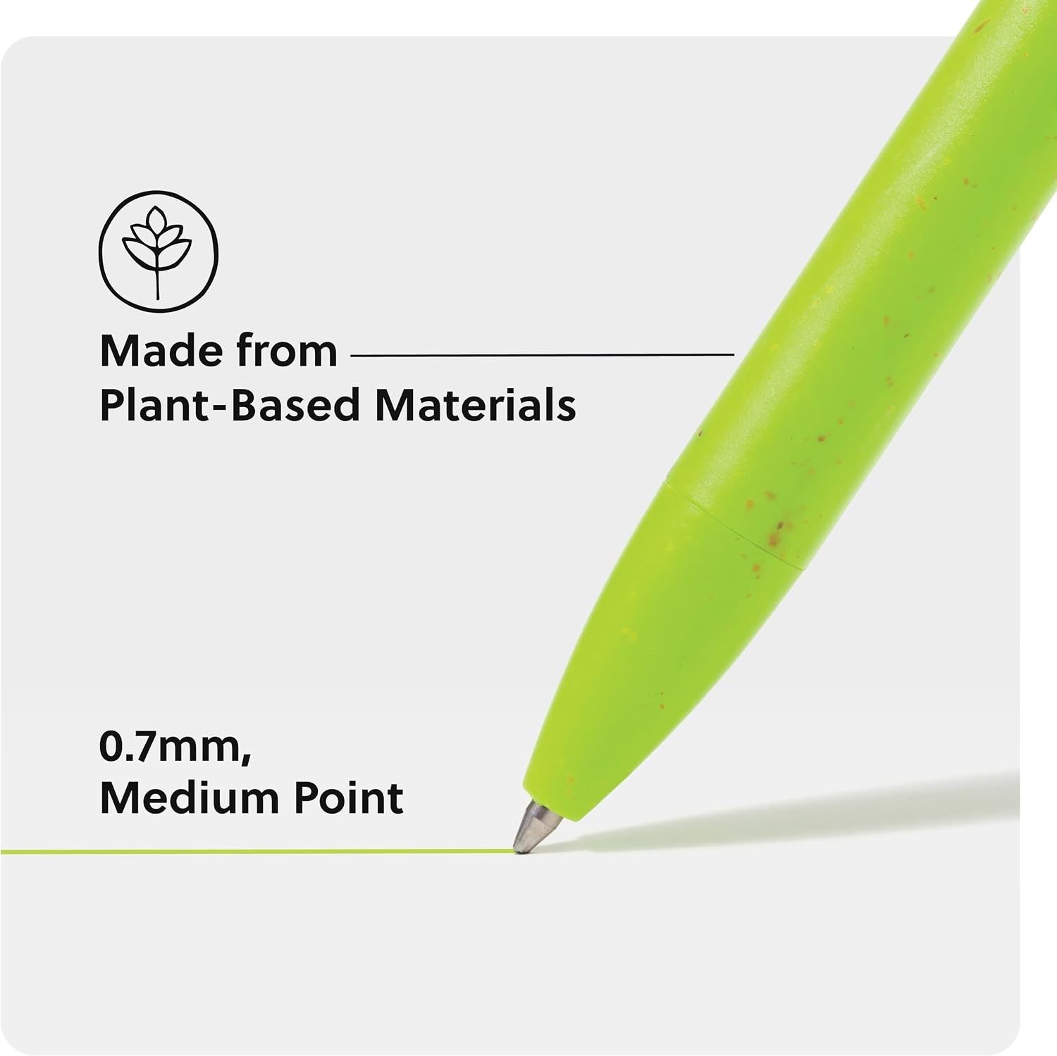 image:imageU Brands UEco Ballpoint Click Pens with Refills Set of 8 Core Speckle Medium 07 mm Point Black InkBold and Bright
