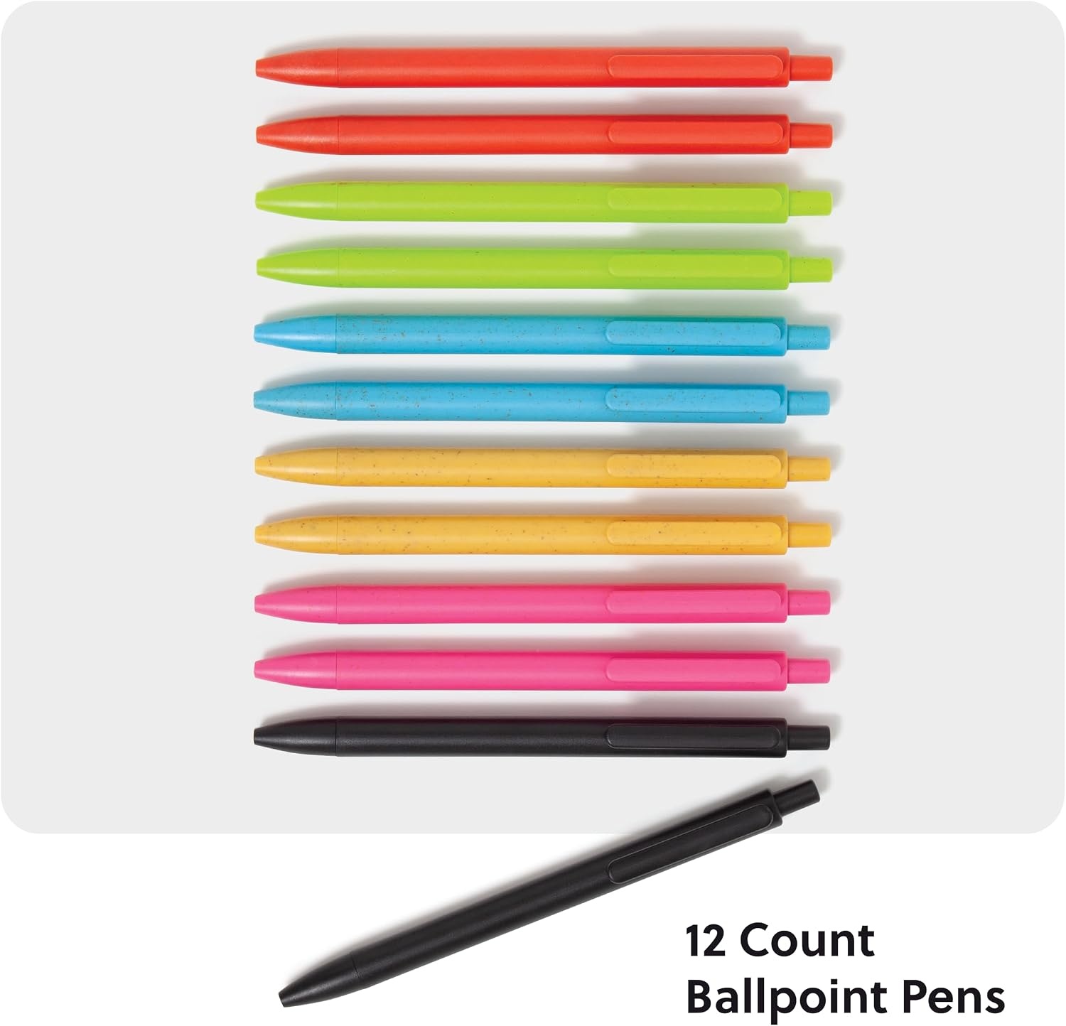 image:imageU Brands UEco Ballpoint Click Pens with Refills Set of 8 Core Speckle Medium 07 mm Point Black InkBold and Bright